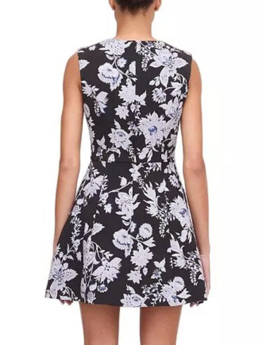 New Hill House Joelle Metallic Floral Jacquard Mini Dress Black Purple L $328 - Picture 2 of 7